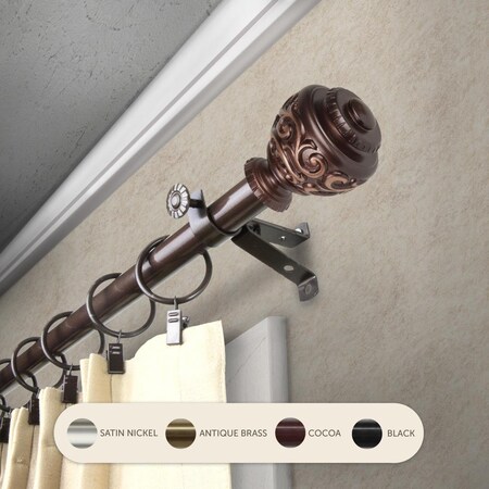 Kd 0.8125 in. Harmony Curtain Rod with 66 to 120 in. Extension, Cocoa KD3726019